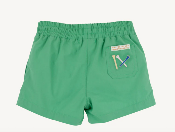 Sheffield Shorts- Gibson Island Green with Golf Embroidery