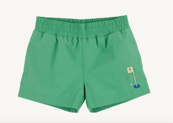 Sheffield Shorts- Gibson Island Green with Golf Embroidery