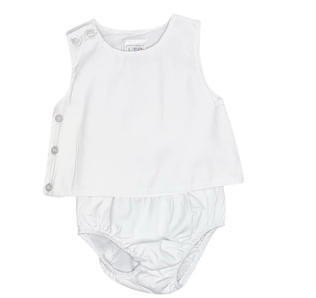 Unisex Vintage Bloomer Set- Solid White