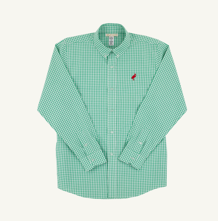 Dean's List Dress Shirt - Gibson Island Green Mini Gingham/Richmond Red