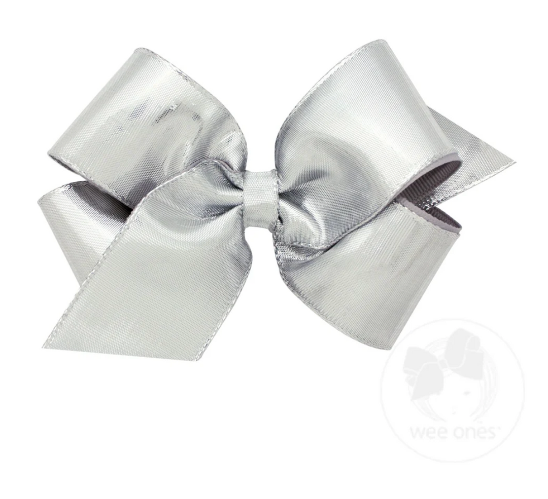 Metallic Overlay Girls Hair Bow