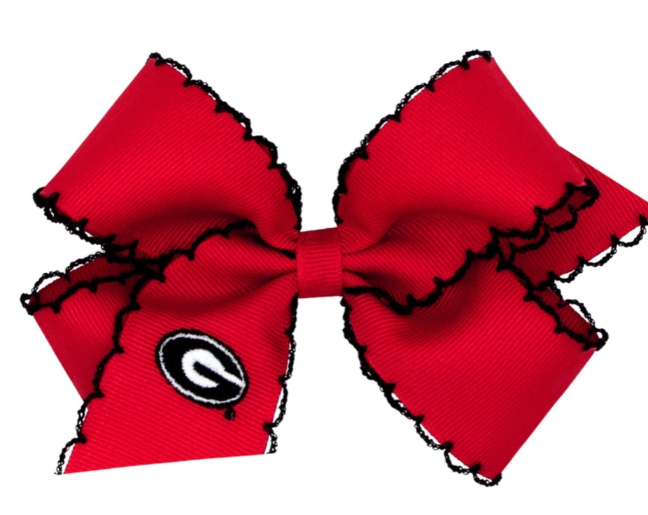 Collegiate Moonstitch Embroidered Hair Bow