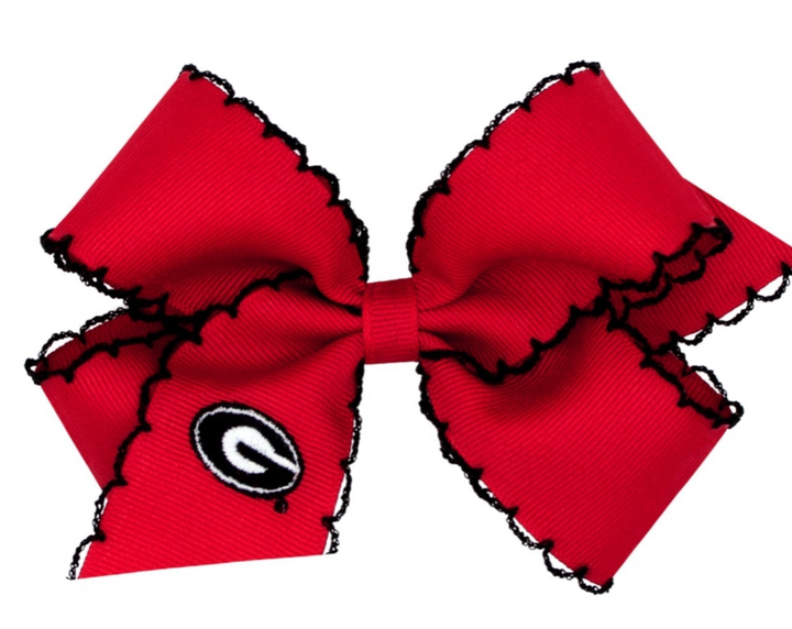 Collegiate Moonstitch Embroidered Hair Bow