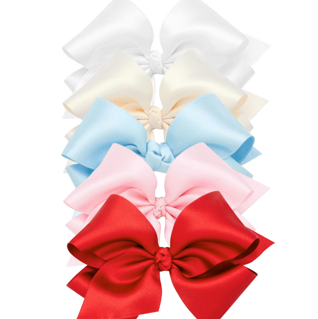King French Satin Girls Hair Bow