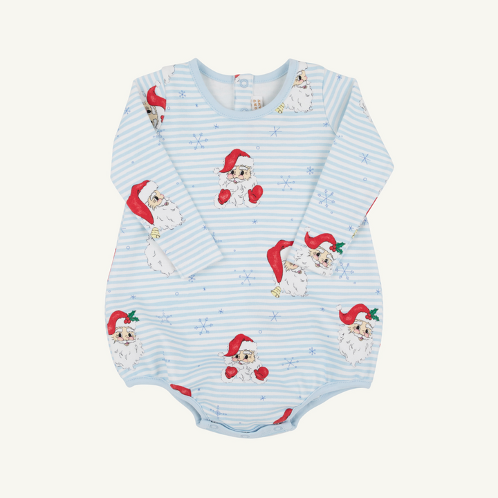 Long Sleeve Patton Play Bubble - Heavy Weight- Dear Santa (Buckhead Blue Stripe)/Buckhead Blue