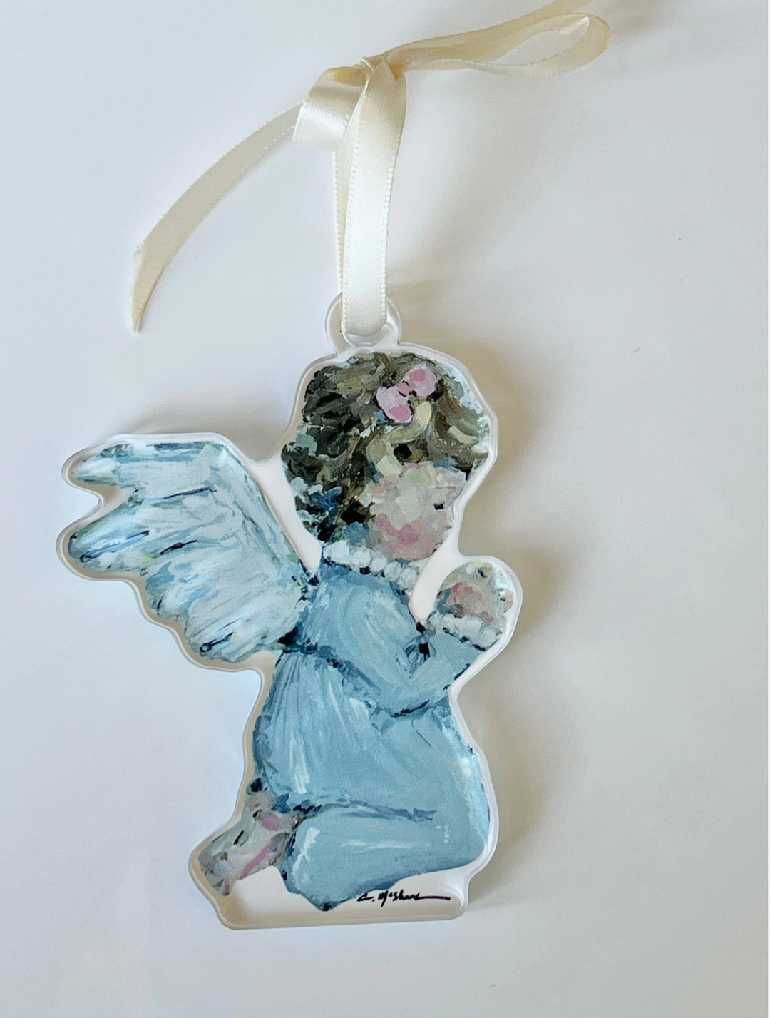 Tiny Wings IV Baby Angel Acrylic Christmas Ornament