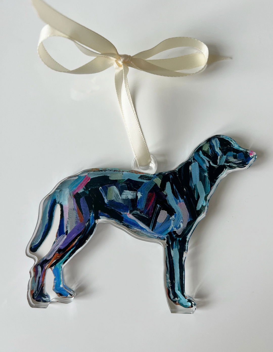 Black Labrador Acrylic Christmas Dog Ornament