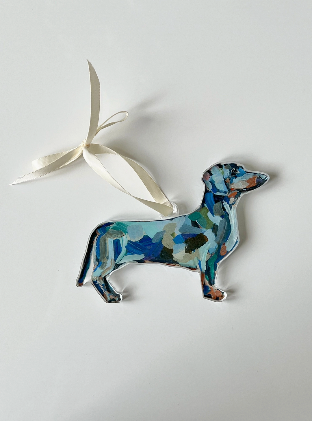 Dachshund Abstract Acrylic Christmas Dog Ornament