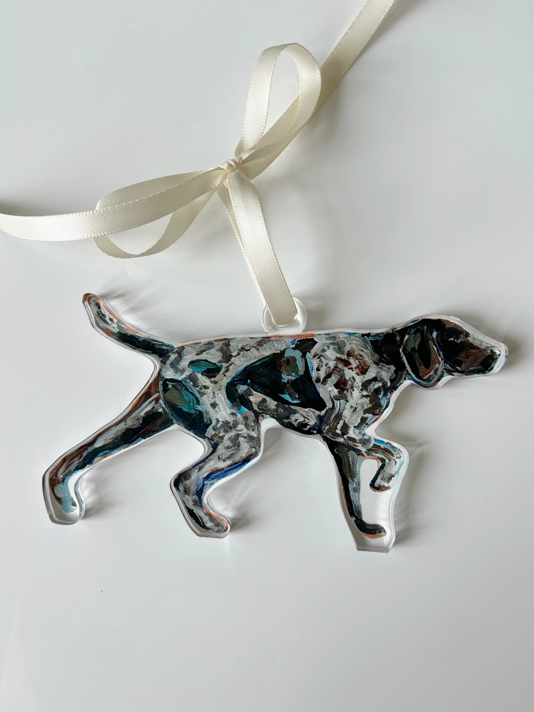 Gsp Pointing Acrylic Christmas Dog Ornament