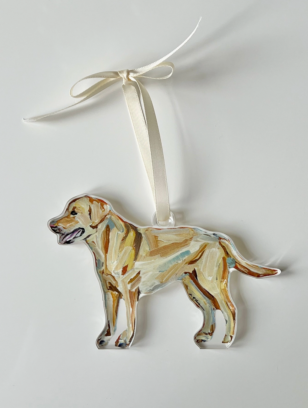 Yellow Labrador Acrylic Christmas Dog Ornament