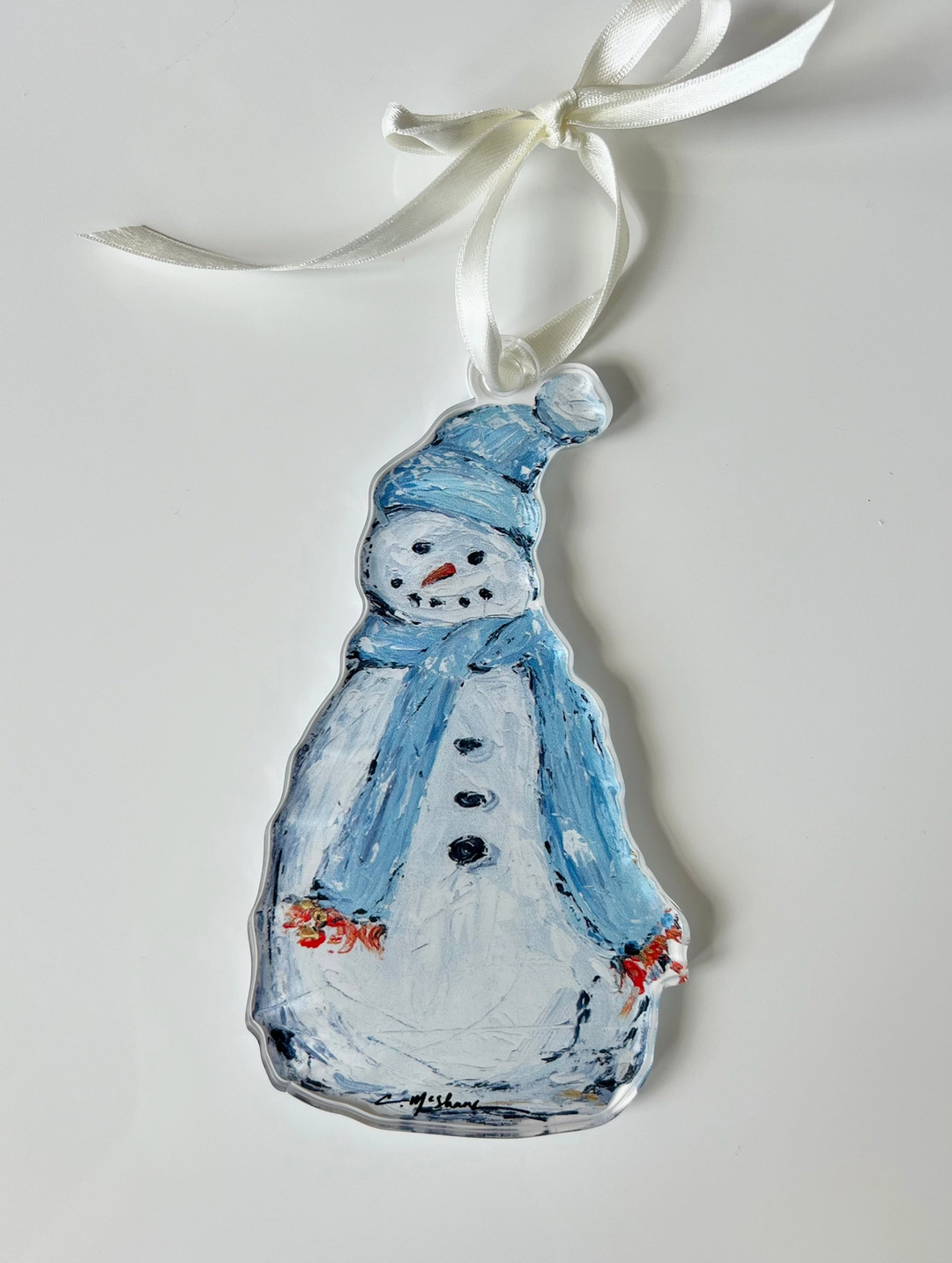 Frosty Snowman Acrylic Christmas Ornament