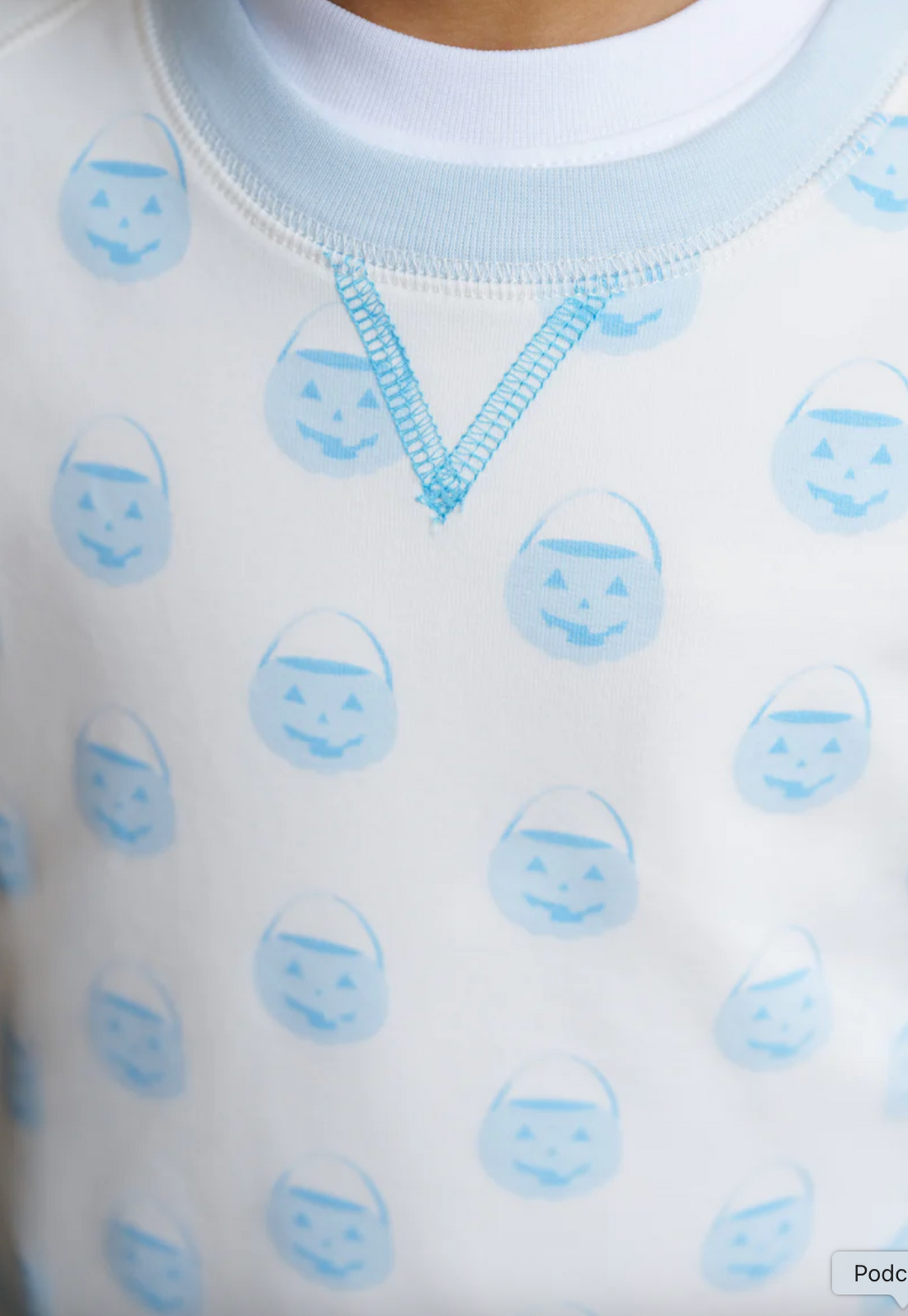 Cassidy Comfy Crewneck- Vintage Prep Pumpkin Pails/Buckhead Blue