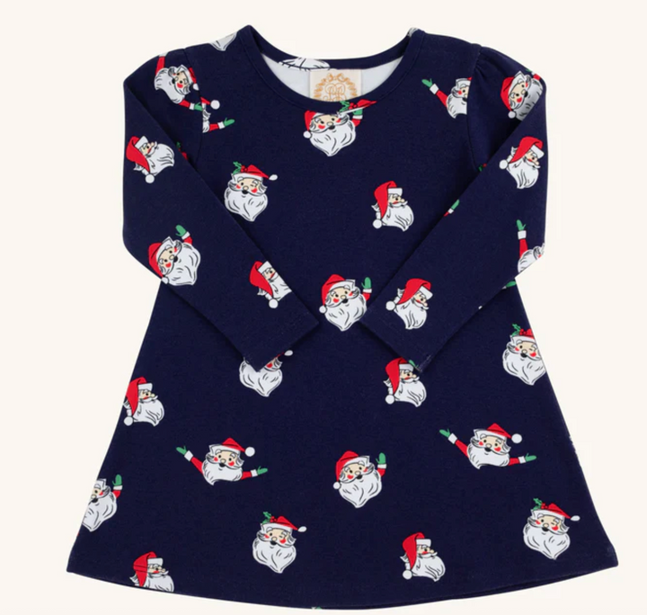 Long Sleeve Penny's Play Dress- Jolly Old St. Nick