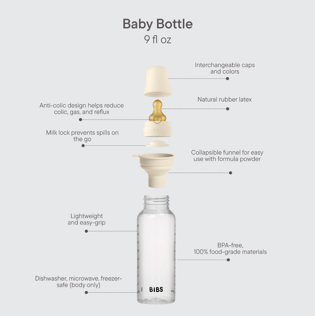 BIBS Baby BPA-Free PP Bottle 9oz Latex