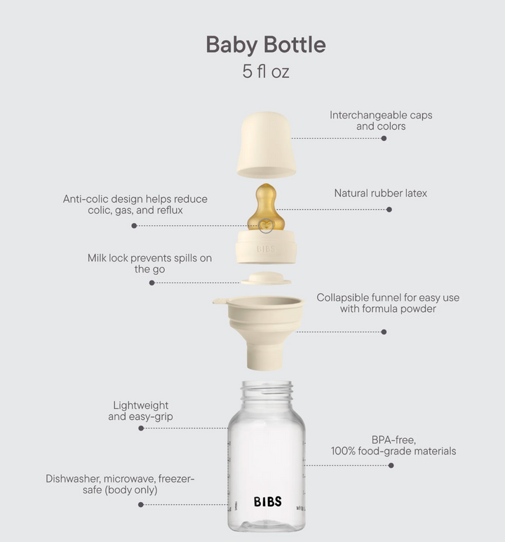 BIBS Baby BPA-Free PP Bottle 5oz Latex