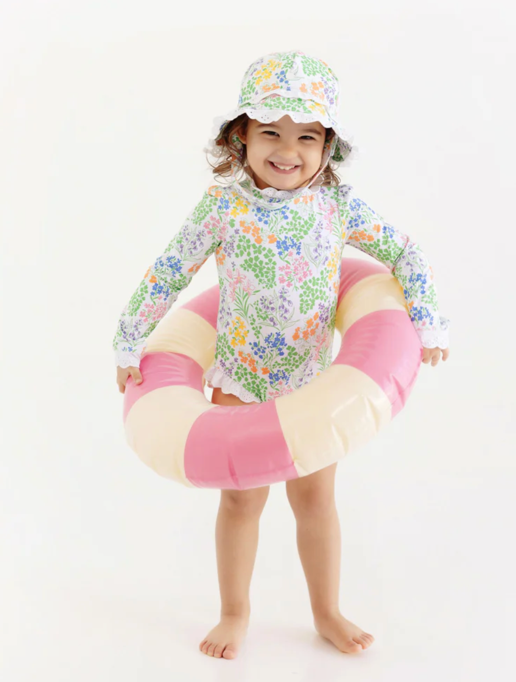 Sarasota Surf Suit- Gaston Street Garden with Worth Avenue White (UPF 35+)