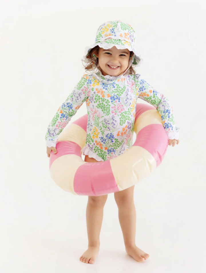 Sarasota Surf Suit- Gaston Street Garden with Worth Avenue White (UPF 35+)