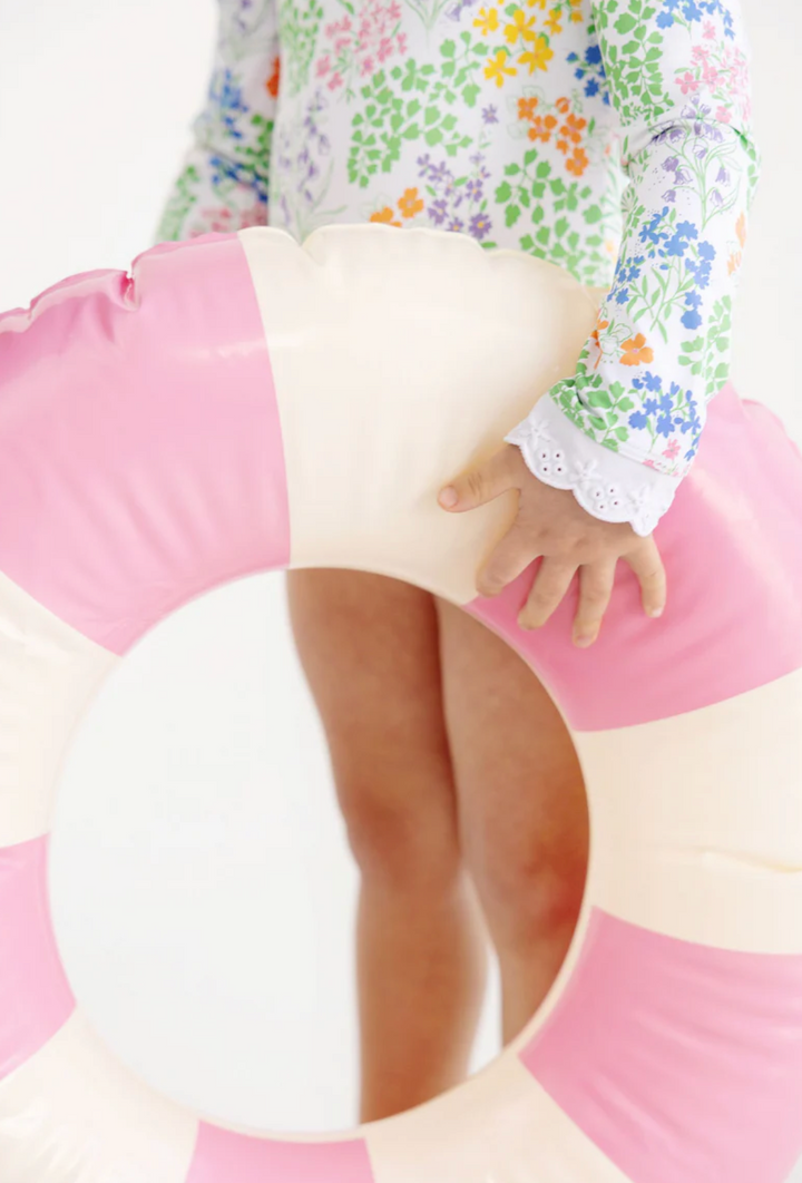 Sarasota Surf Suit- Gaston Street Garden with Worth Avenue White (UPF 35+)