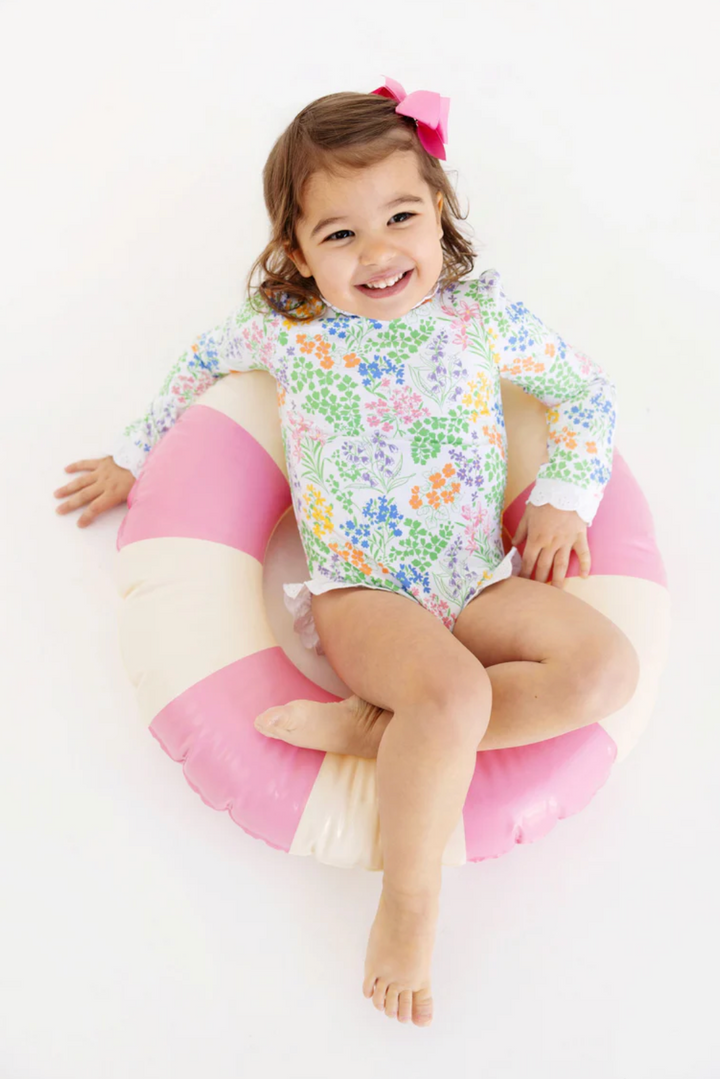 Sarasota Surf Suit- Gaston Street Garden with Worth Avenue White (UPF 35+)