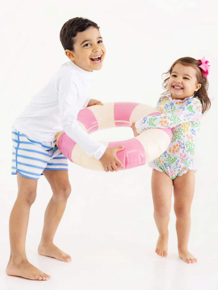 Sarasota Surf Suit- Gaston Street Garden with Worth Avenue White (UPF 35+)