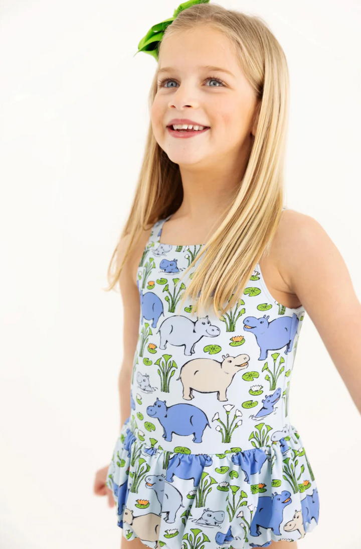Grace Bay Bathing Suit-  Bal Harbour Hippo (Beale Street Blue)