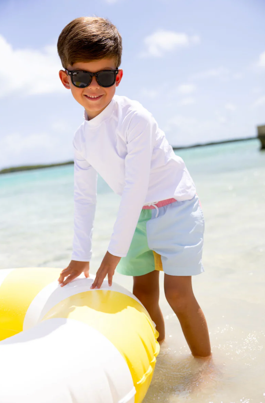 Walker's Wave Spotter Swim Shirt (UPF 35+)- Worth Avenue White