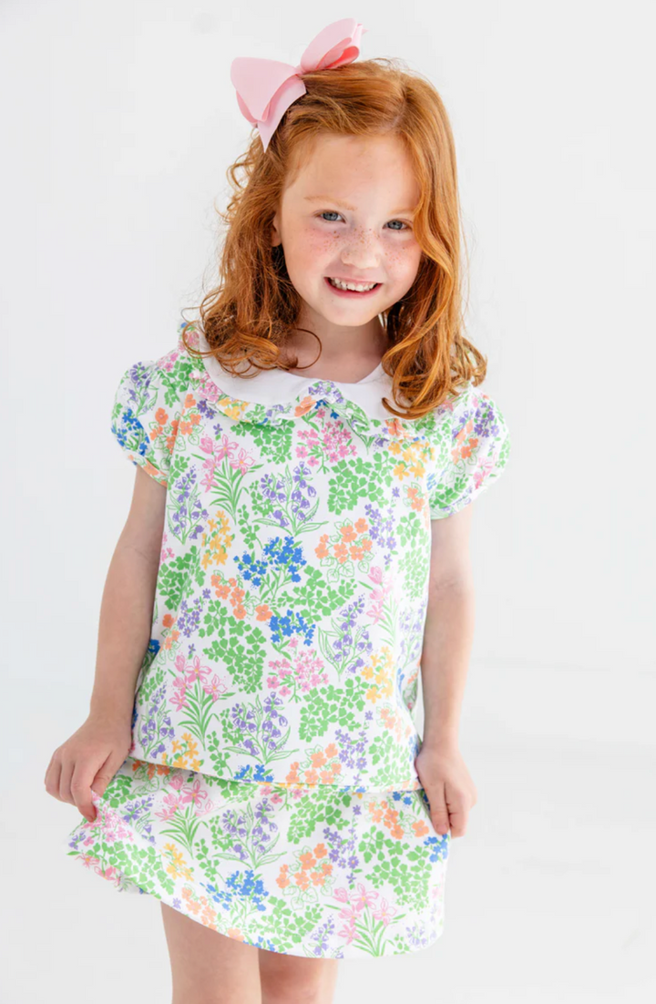Searcy Skort- Gaston Street Garden with Worth Avenue White