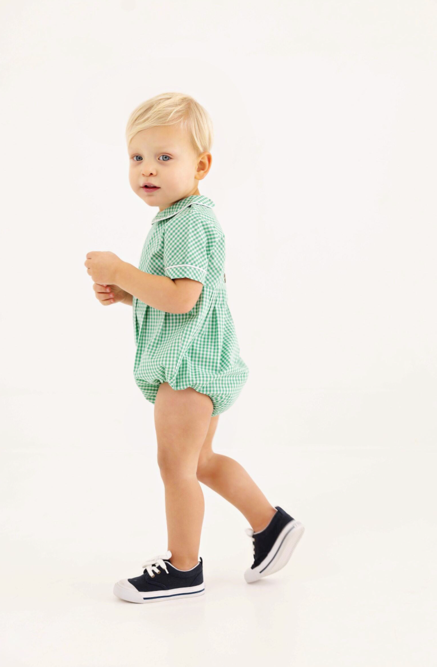 Bradford Bubble- Gibson Island Green Mini Gingham/Worth Ave White