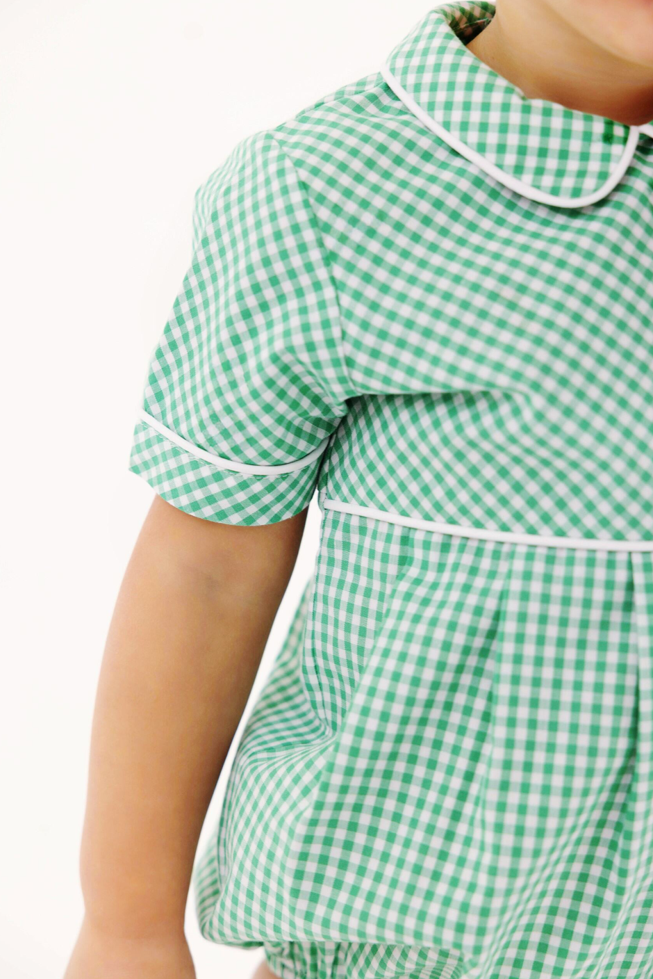 Bradford Bubble- Gibson Island Green Mini Gingham/Worth Ave White