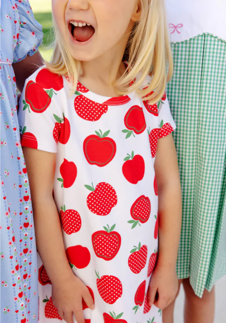 Polly Play Dress- Short Sleeve- Heavy Weight Ardsley Park Apple