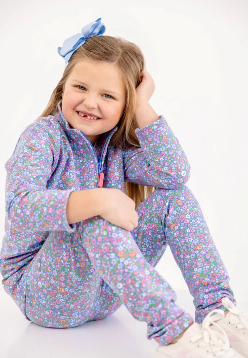 Mitzy Sue Slacks- Mountain Brook Mini Floral (Parrot Cay Coral)