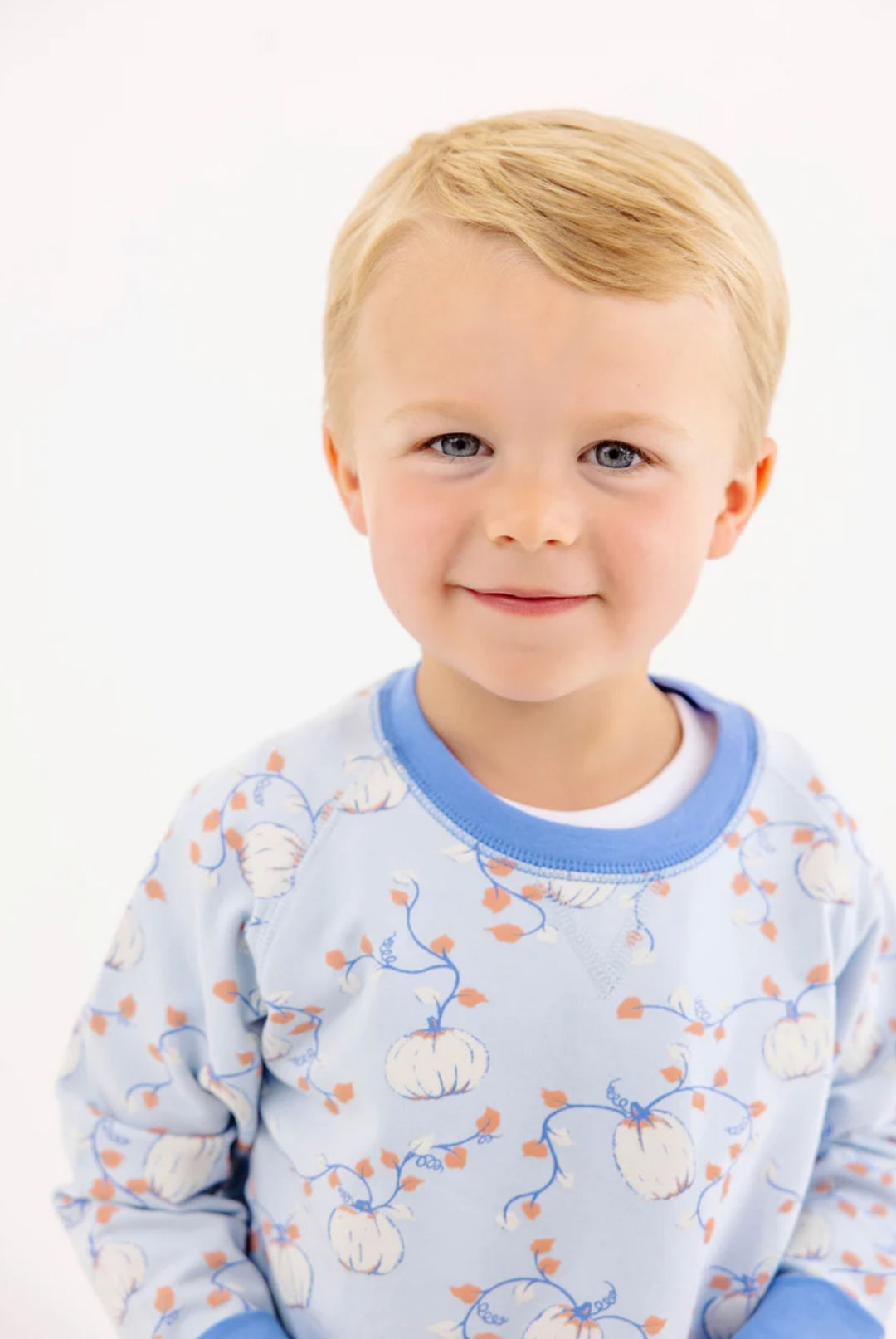 Cassidy Comfy Crewneck- Gourd-geous (Buckhead Blue) Boys