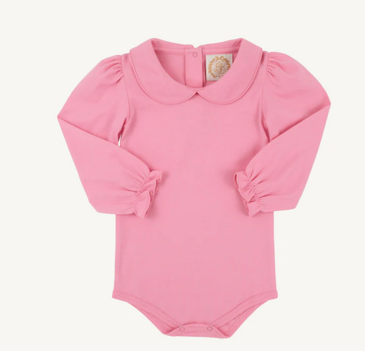 Maude's Peter Pan Collar Shirt (Long Sleeve Pima)- Hamptons Hot Pink