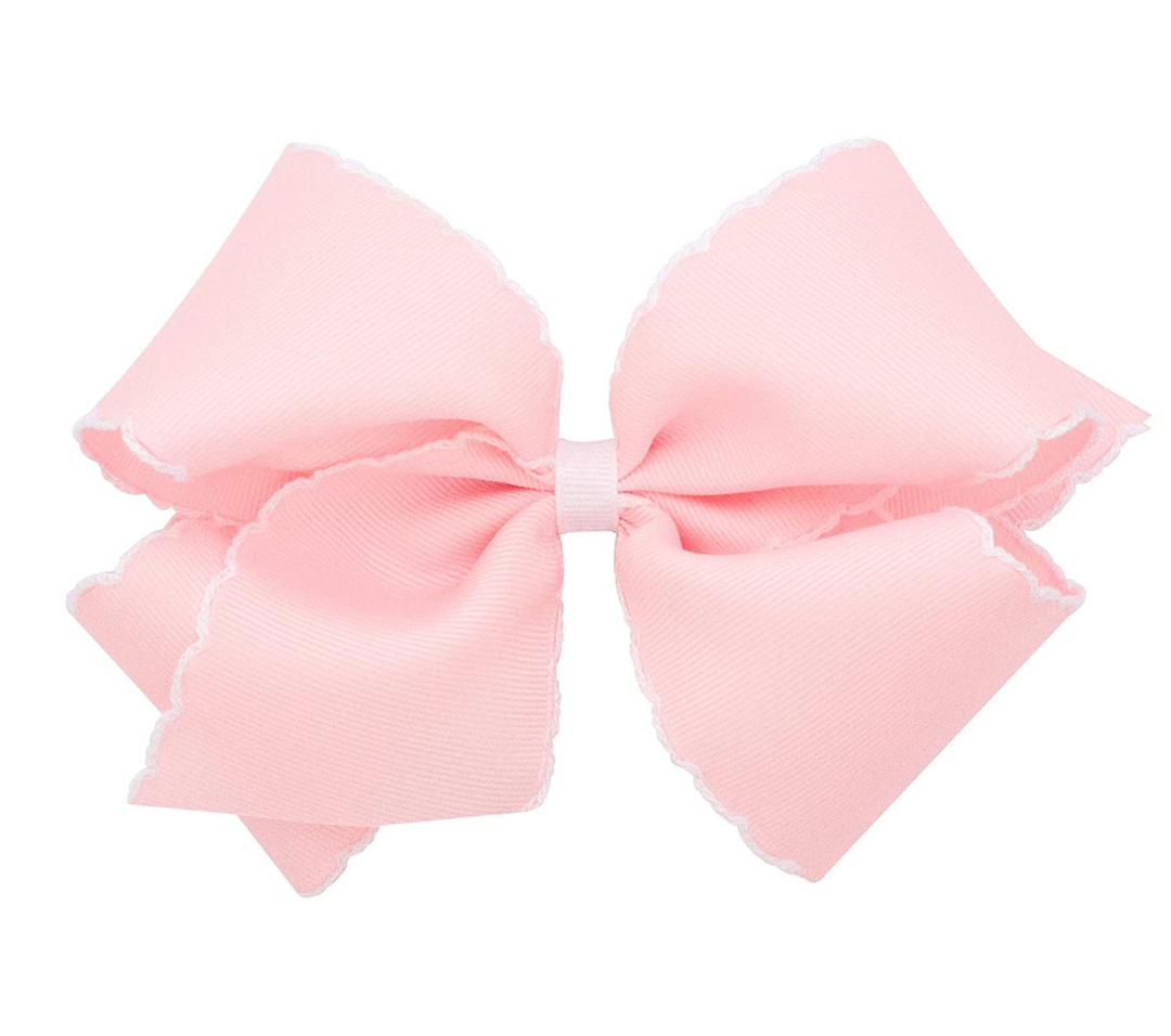 Mini Moonstitch Grosgrain Hair Bow with Contrasting Wrap