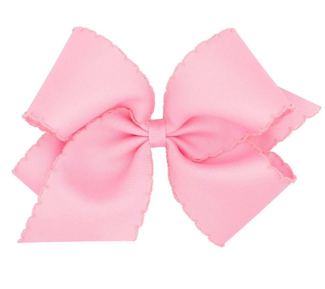 Mini Moonstitch Grosgrain Hair Bow with Contrasting Wrap