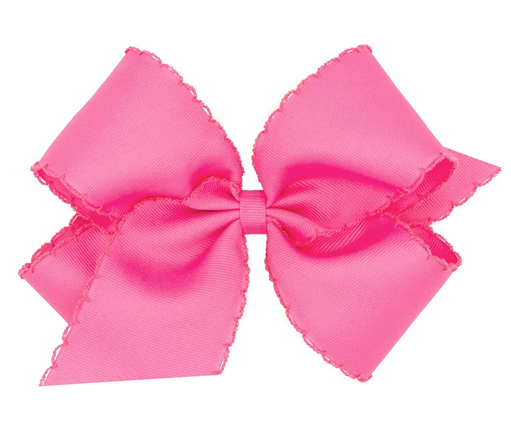 Mini Moonstitch Grosgrain Hair Bow with Contrasting Wrap