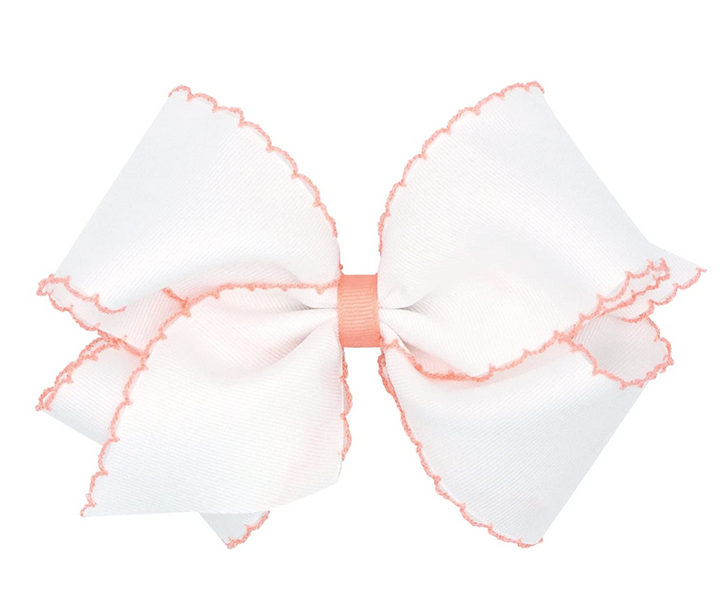 Mini Moonstitch Grosgrain Hair Bow with Contrasting Wrap