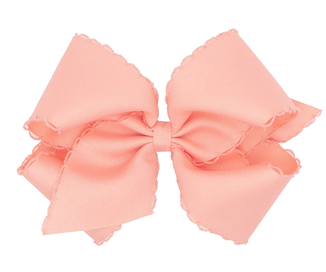 Mini Moonstitch Grosgrain Hair Bow with Contrasting Wrap