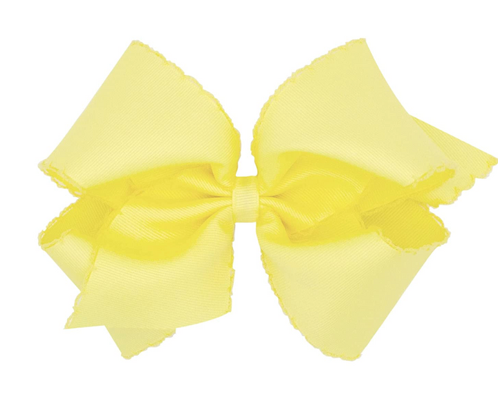 Mini Moonstitch Grosgrain Hair Bow with Contrasting Wrap