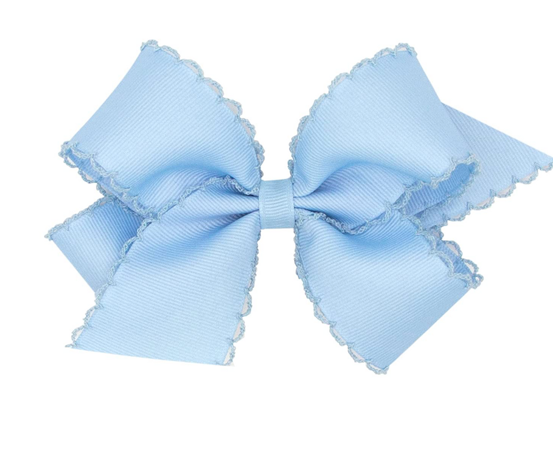 Mini Moonstitch Grosgrain Hair Bow with Contrasting Wrap