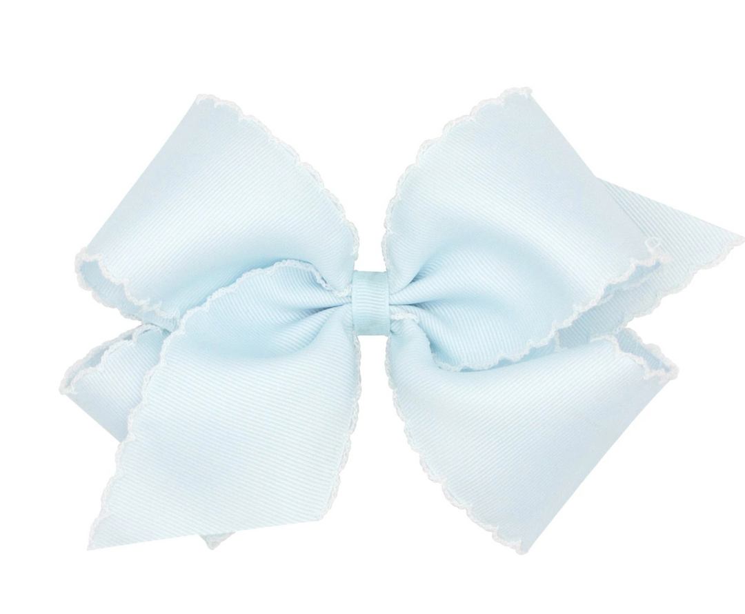 Mini Moonstitch Grosgrain Hair Bow with Contrasting Wrap