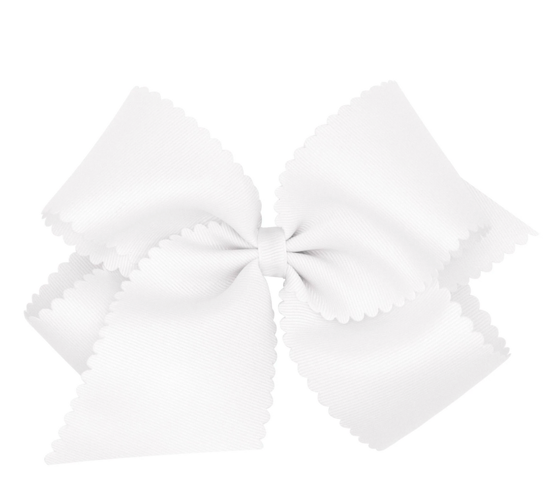 Medium Grosgrain Hair Bow with Scalloped Edge