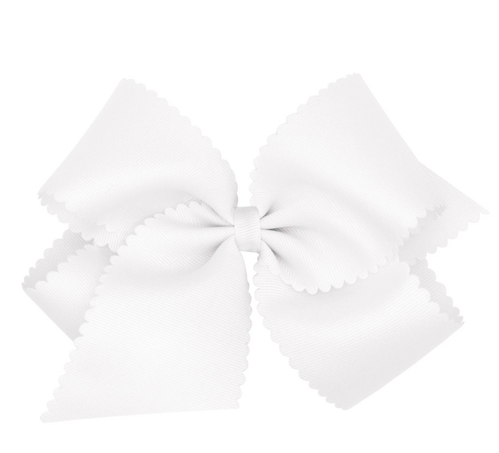 Medium Grosgrain Hair Bow with Scalloped Edge
