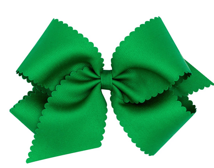 Medium Grosgrain Hair Bow with Scalloped Edge