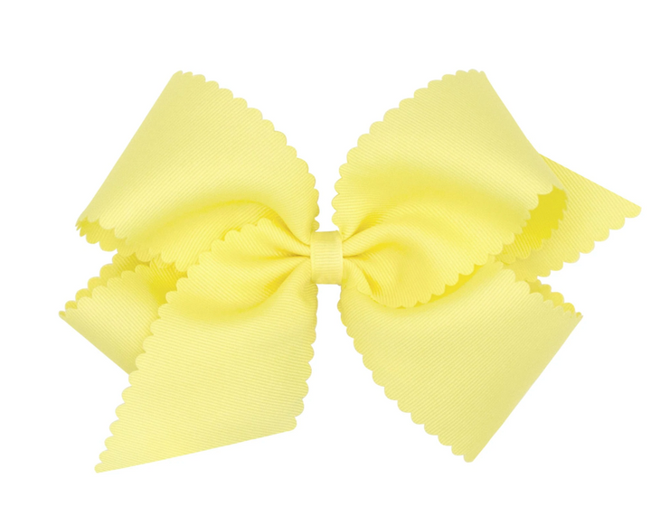 Medium Grosgrain Hair Bow with Scalloped Edge