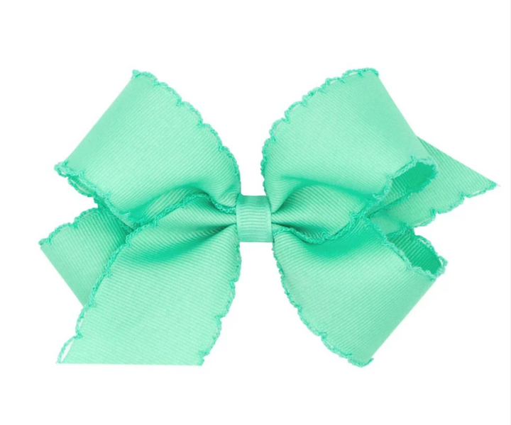 Mini Moonstitch Grosgrain Hair Bow with Contrasting Wrap