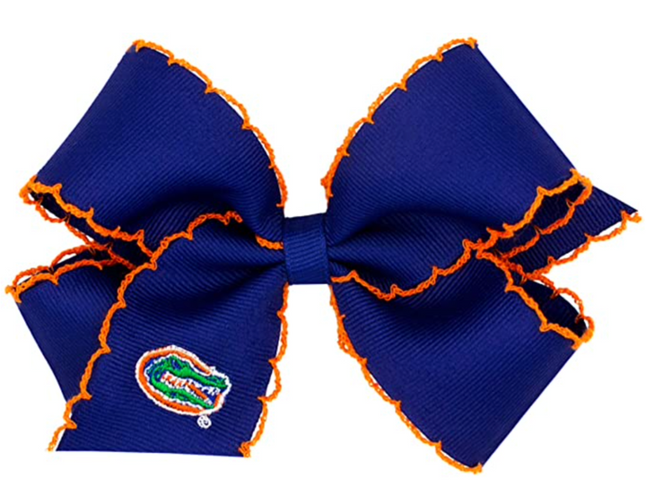 Collegiate Moonstitch Embroidered Hair Bow
