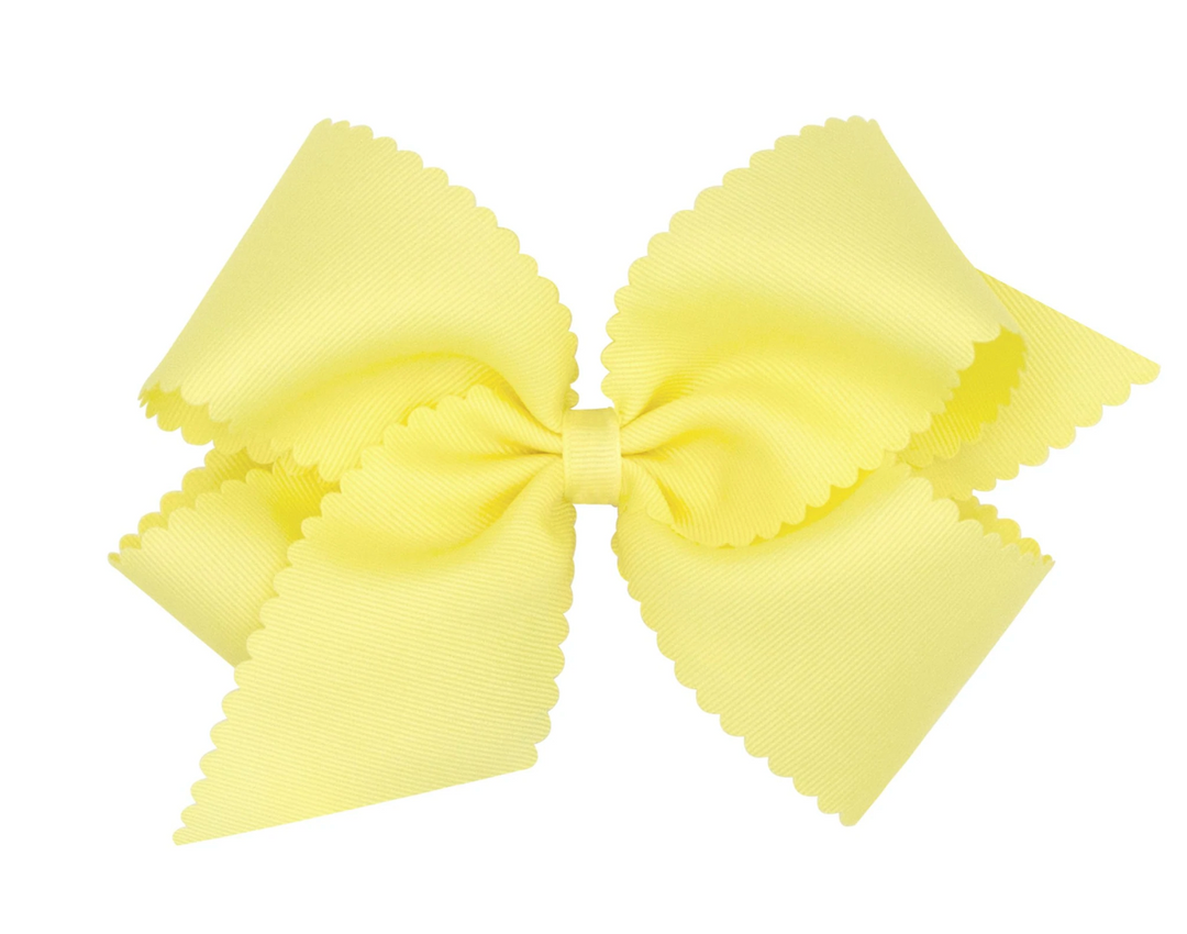 King Grosgrain Hair Bow with Scalloped Edge