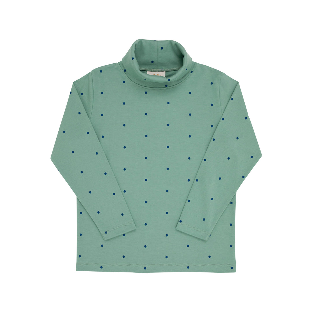 Tatums Turtleneck Shirt- Gallatin Green Microdot