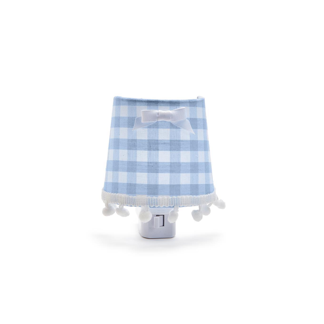 Gingham Nightlight with Bow and Pom Pom Trim